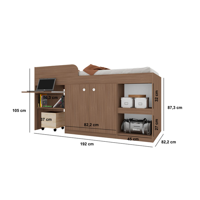 Cama Multifuncional Juvenille Montana 80x190
