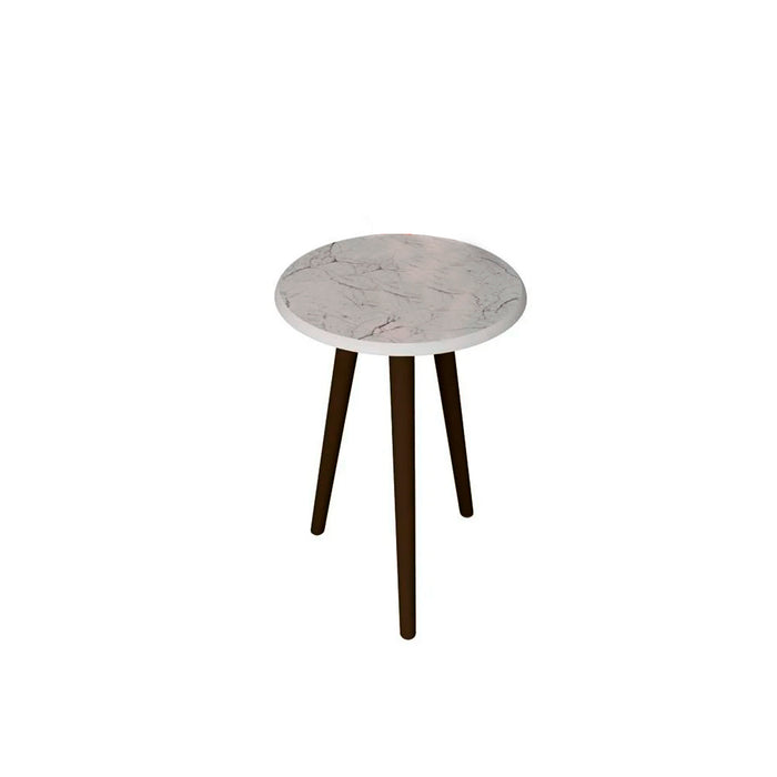 Mesa Lateral Brilhante Blanco Marmol
