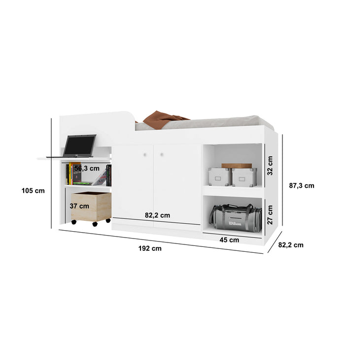 Cama Multifuncional Juvenille Blanco 80x190