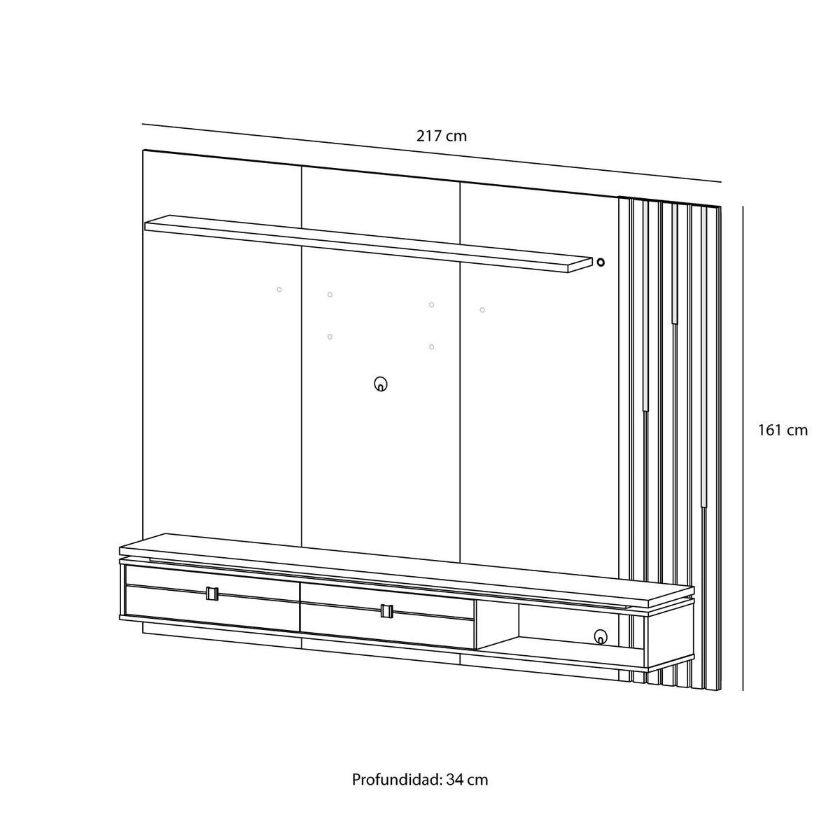 Rack para Tv Hanover Hasta 80" Titanium Natural