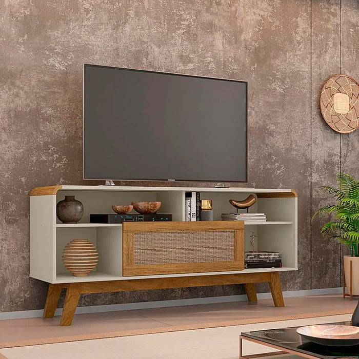 Rack para Tv Lazuli Hasta 55" Blanco Invierno Rattan