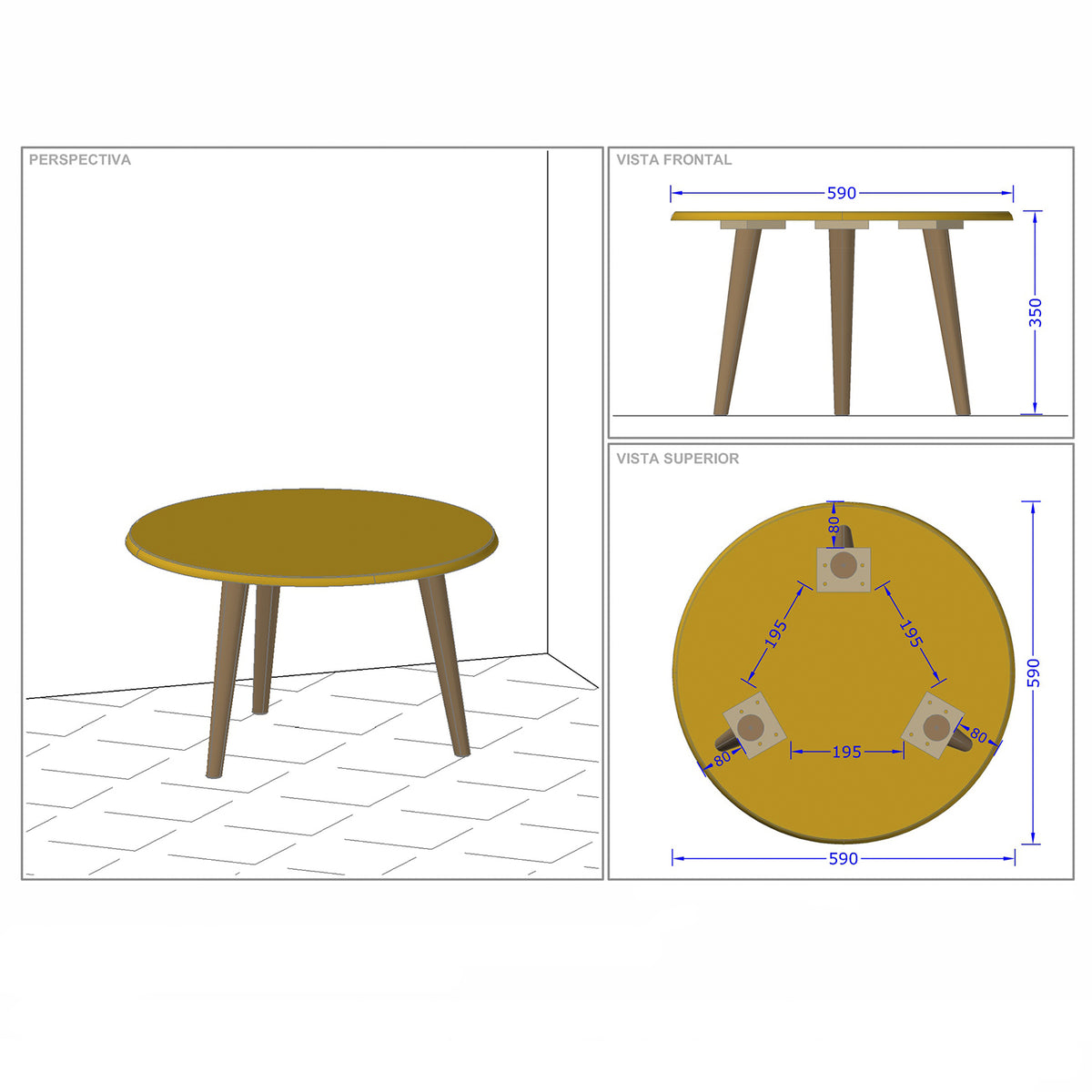 Mesa de Centro Brilhante Titanium