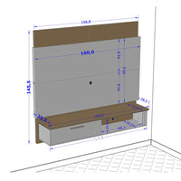 Rack para Tv Paris Hasta 65" Titanium Natural Ripado