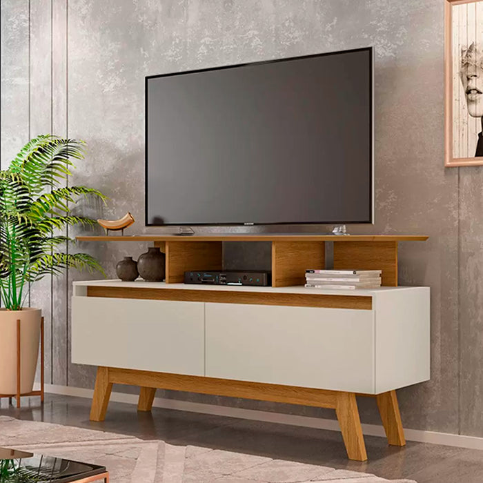 Rack para Tv Rubi 1.2 Hasta 50" Canela Blanco Invierno