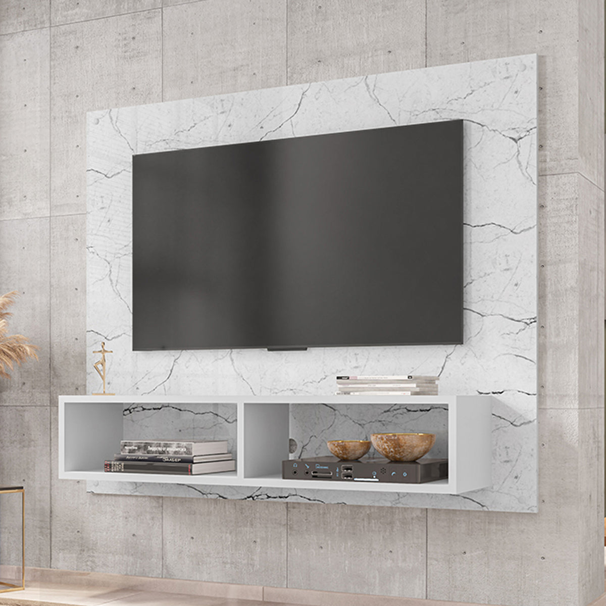 Rack para Tv Viena Hasta 42" Blanco Marmol