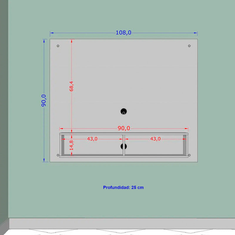 Rack para Tv Viena Hasta 42" Blanco Marmol